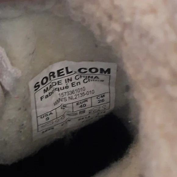 Sorel Black Leather Ankle Rubber Sherpa Lined Boots NL2135-010 Size 9 - Picture 14 of 16